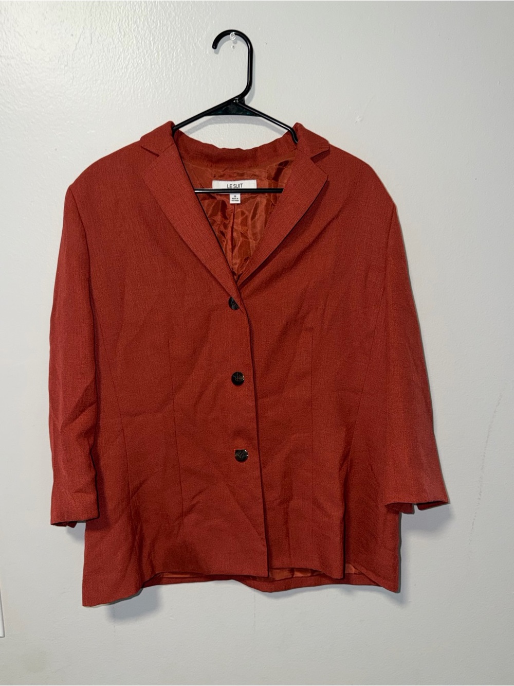 Le Suit Women's Rust Red Blazer Jacket